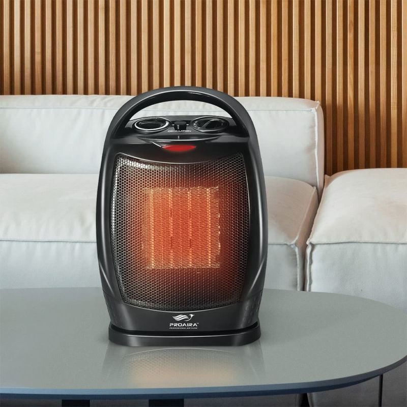 Oscillating Ceramic Heater with Carry Handle