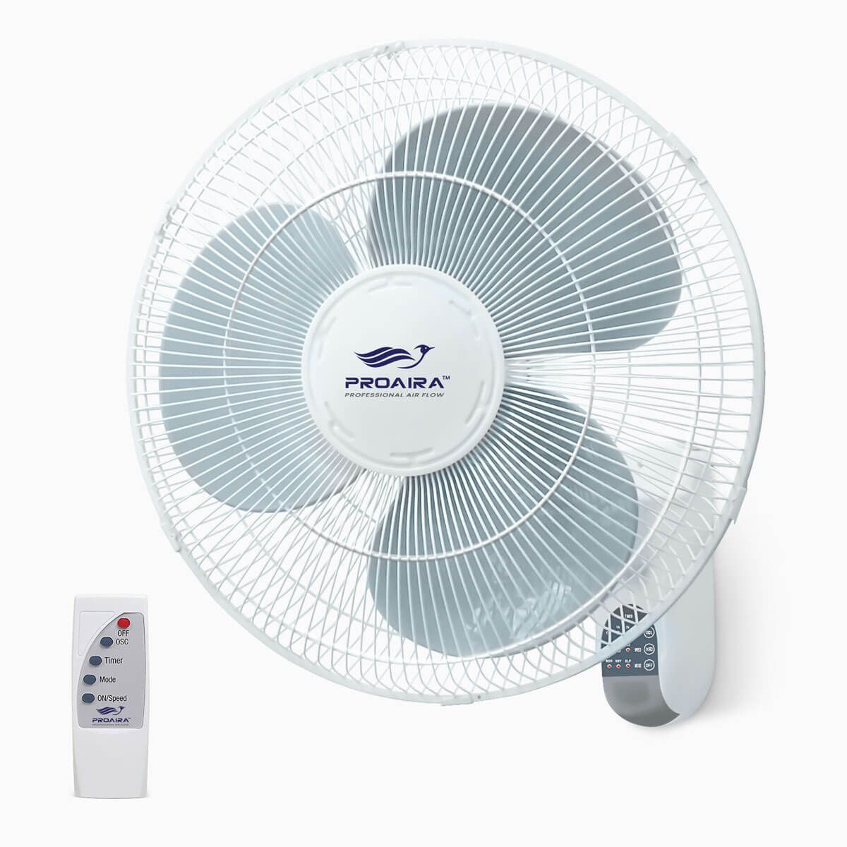16" WallMount Oscillating Fan with Adjustable Tilt with Remote and